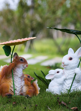 户外树脂花园庭院创意q草坪小院园艺装饰品幼儿园卡通摆件树脂