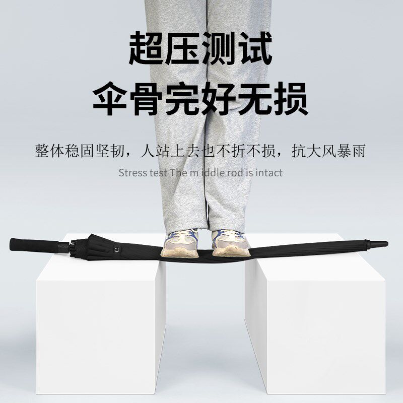 特大号自动雨伞长柄男女4双人6防B风加大加厚加固暴雨专用定制log - 图1