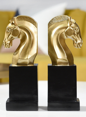 创意马头书靠摆设家居客厅u卧室书架办公桌装饰书档书立工艺品摆