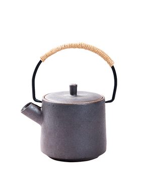 日式简约家用陶瓷功夫茶具 提A梁茶壶茶杯公道杯干泡小茶盘套装