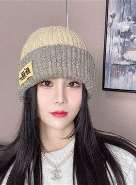 小圆子服配饰界秋冬新款毛线帽子女护耳大头围大版加厚帽子保暖百