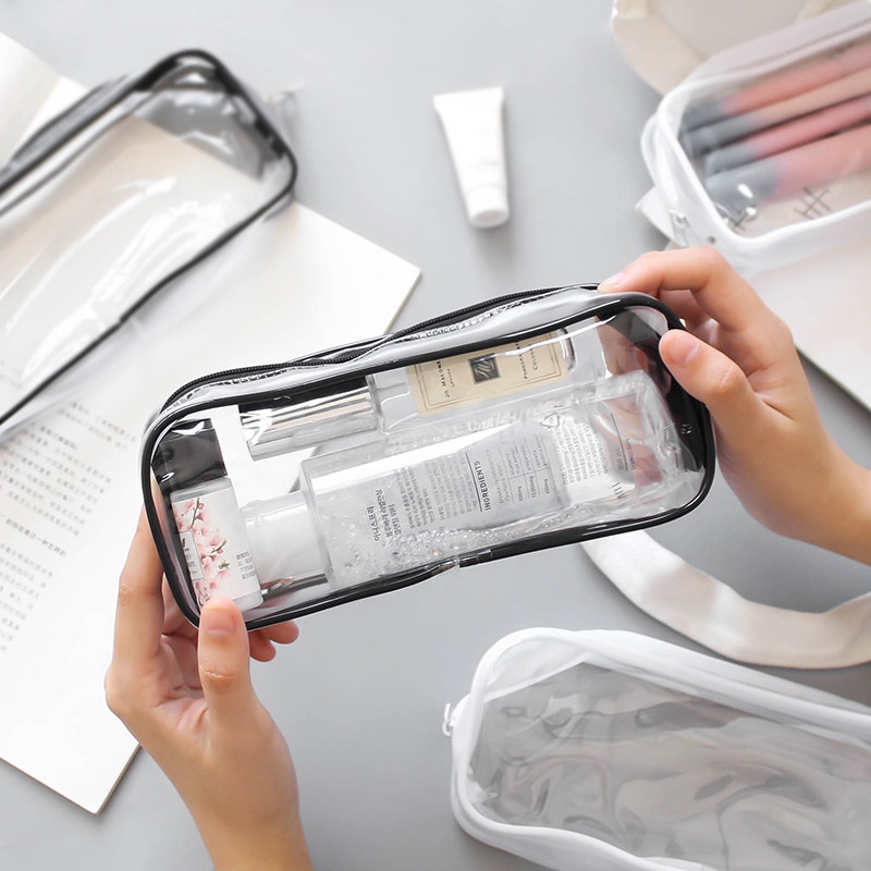 韩国ins风简约透明视窗包边pvc笔袋少女学生考试文具笔盒收纳包袋,淘宝优惠券,粉丝福利购,淘宝优惠卷