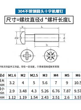 加长螺丝304不锈钢十字圆头开关螺丝插座面板螺钉M2M2.5M3M4M5M6L