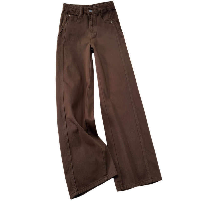 拉夏贝尔白色弯刀牛仔裤女春秋冬2026新款加绒高腰显瘦窄版直筒裤,淘宝优惠券,粉丝福利购,淘宝优惠卷