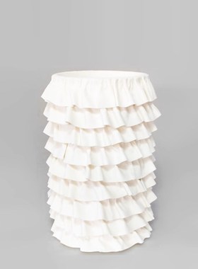 现代简约褶皱花瓣几何花器创意样板间F陶瓷花瓶餐厅客厅装饰品摆