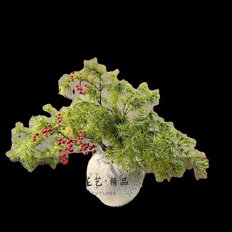大青松树枝仿真松针龙柏松花艺造景圣诞装置素材冬青果发财果插花,淘宝优惠券,粉丝福利购,淘宝优惠卷