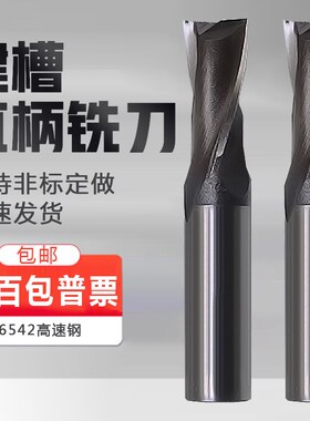五环键槽铣刀白钢铣刀两刃直柄粗齿粗皮345681020m超硬加长高速钢