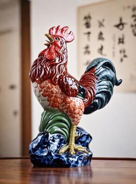 入口摆件，天台金鸡，吉祥如意，生肖招财，鸡摆件，新中国风石湾