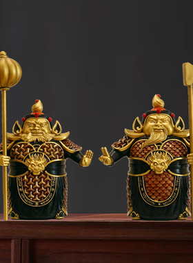 新中式门神摆件j餐厅书架酒店民宿装饰品新房乔迁新居装修书柜摆