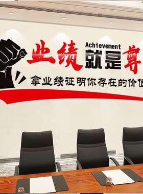 业绩就是尊严销售团队房s产中介励志标语立体墙贴门店布置办公室