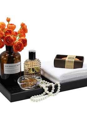 样板房装饰摆f件简约现代瓷砖店展厅样板间托盘毛巾套件卫生间饰