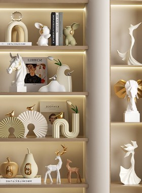 酒柜客厅2025新款摆件设计师艺术新居软装轻奢展示架装饰品