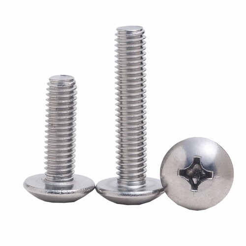 304不锈钢十字大扁头螺丝 蘑菇头十字螺丝 大扁头螺钉M3M4M5M6 - 图1