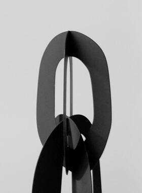 现PZO软简圈约几何圈金属托盘摆件样板间售楼处客厅茶几代玄关装