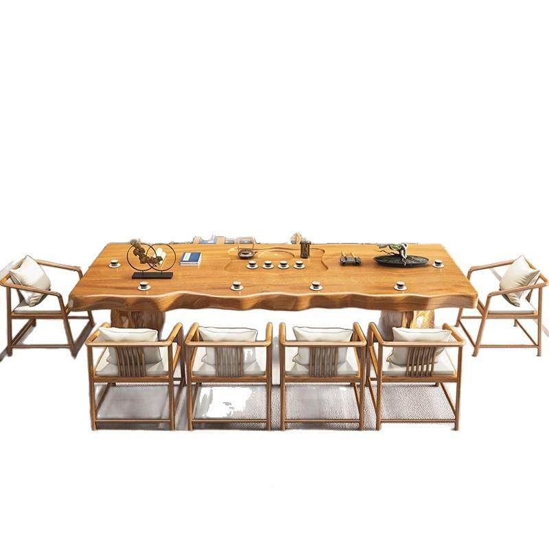 茶桌组合一高桌五椅中式家用客厅大板椅UXI茶台办公室实木泡茶桌,淘宝优惠券,粉丝福利购,淘宝优惠卷