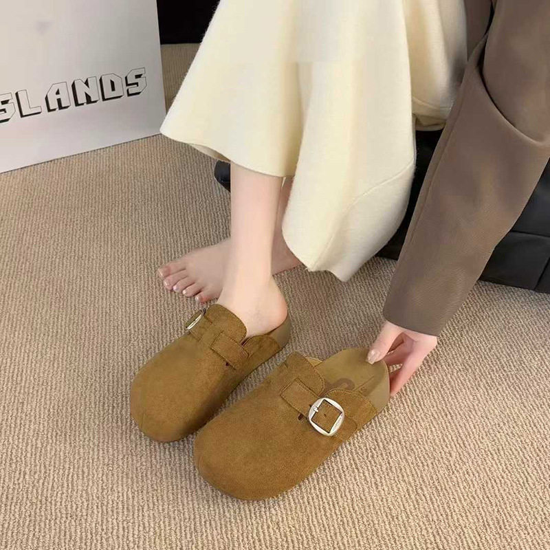 勃肯鞋女半拖2025秋季新款厚底复古学院风一脚蹬懒人外穿包头拖鞋,淘宝优惠券,粉丝福利购,淘宝优惠卷