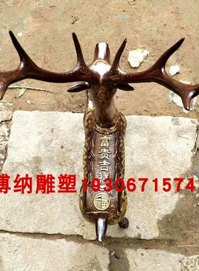 定制户外铸e铜景观鹿雕塑售楼部动物装饰落地摆件鹿鹿子母鹿