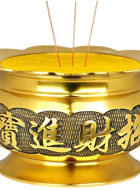 香炉纯铜家用室内财神香炉供B佛用品烧香炉铜炉供奉插香炉