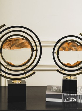 创意轻奢流沙画沙漏艺术摆件高z档客厅玄关办公室装饰品乔迁礼品