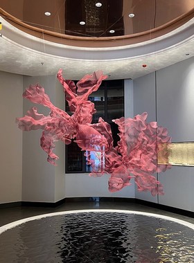 PIS原创不锈钢抽象吊饰雕y塑酒店会所展厅定制挂饰艺术软装