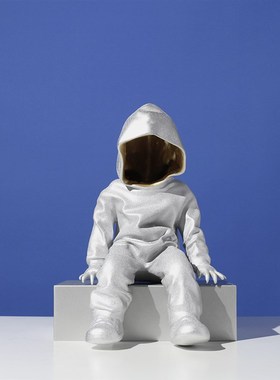 简约软装饰售楼处样板间家v居创意艺术抽象卡通坐姿人雕塑摆件