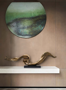 创意大摆件轻奢别墅样板间客y厅玄关家居装饰艺术品玻璃钢雕塑