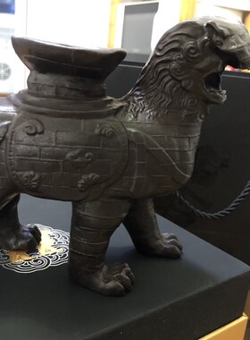 沧州铁狮子镇海吼地标16c.m铸铁摆件