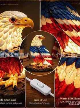 跨境新品现货StainedGlass Bird Wall LampsCollection树脂老鹰灯
