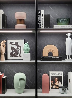现代简约挂画样板k间饰品组合客厅几何书柜软装陶瓷家居装饰柜摆