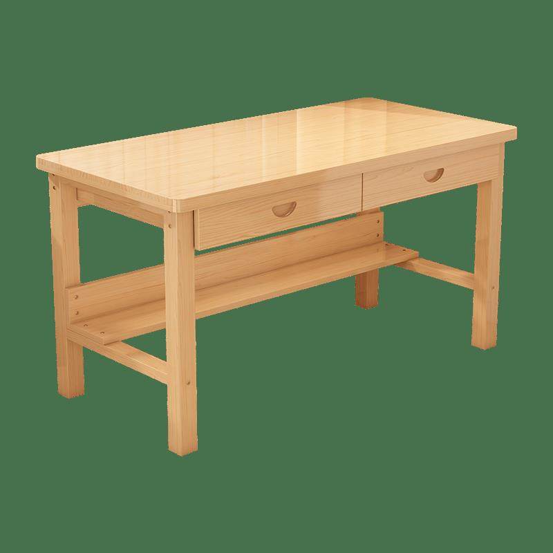 全实木电脑桌台式书桌经济型儿童学生专用书桌原木初高中学习桌,淘宝优惠券,粉丝福利购,淘宝优惠卷