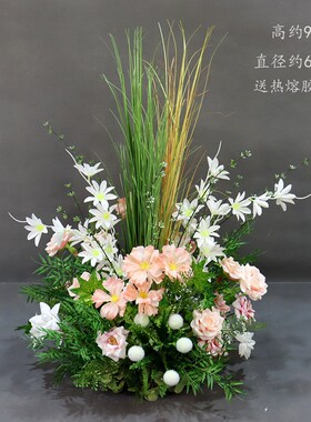 森系花艺婚庆婚礼装饰p地排角花挂花盆花绢花路引花球交车仪式布