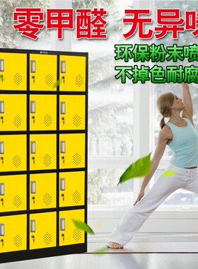 员工储物柜带锁铁皮柜职员更衣柜存包柜15门18门24门车间鞋柜碗柜