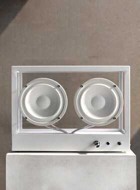 简约现代玻璃不锈钢蓝牙低音炮音响桌面摆件样板间客厅创意装饰品