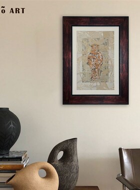 己物层叠韵律中古立体u浮雕装饰画客厅饭厅书房艺术高级挂画