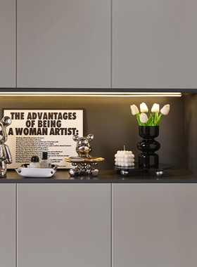 轻奢进门入户软装玄关摆件客厅餐边柜钥匙收纳T托盘家居装饰品