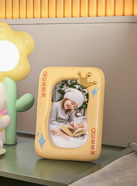 奶油isd风玄关k装饰摆件相框家用网红女生卧室梳妆台镜子桌面摆件