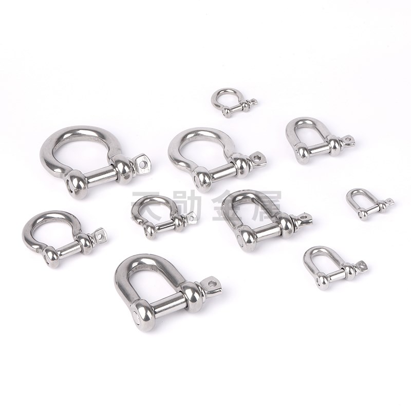 304/316不锈钢卸扣D型卸扣弓型马蹄卸扣M4M5M6M8M10M12M14M16M20 - 图2