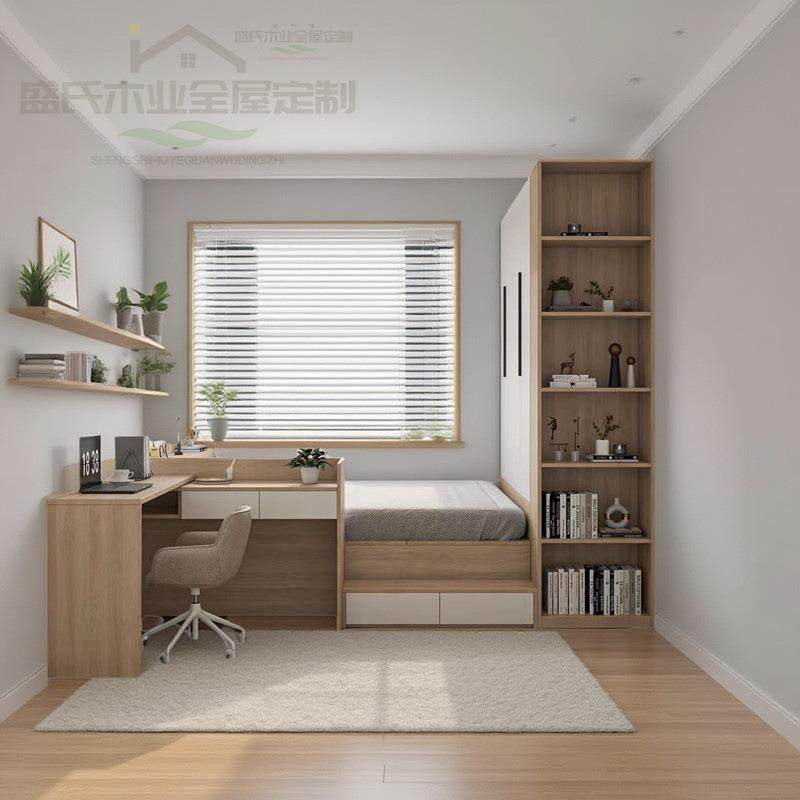 小户型高箱榻榻米板带书桌衣柜一床床组KHB合式体踏踏米小房间单,淘宝优惠券,粉丝福利购,淘宝优惠卷