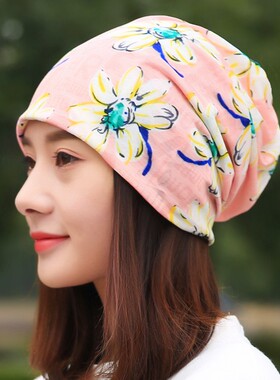 帽子女夏薄款透气光头化疗帽防风帽包头帽春秋堆堆帽孕妇月子帽潮