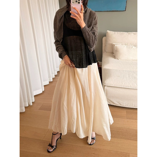 COTEMP TITIAN LONG SKIRT 26PF新款飘逸褶皱长款半身裙子女 - 图1