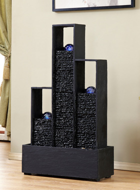 网红款流水摆件福禄双全循环水天然石材流水摆件室内Y流水喷泉现