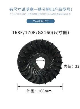 汽油发电机配件 动力水泵微耕机168F 170F177F188F飞轮风叶风扇叶