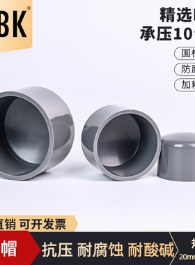 UPVC管帽管堵国标PVC下水管堵头排水管封帽闷盖配件20 25 32mm