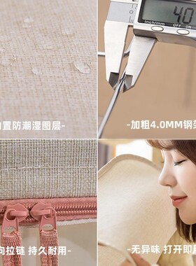 加厚棉麻衣服收纳箱家用布艺衣物整理箱袋可折叠衣柜宿舍储物筐盒