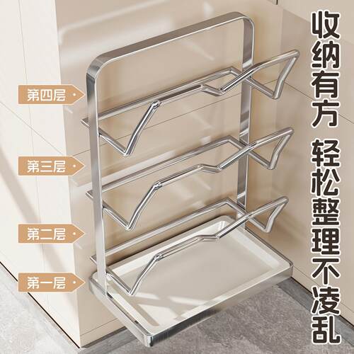 家用锅盖架厨房置物架壁挂式菜板砧板架多功能收纳架上墙台面支架 - 图3