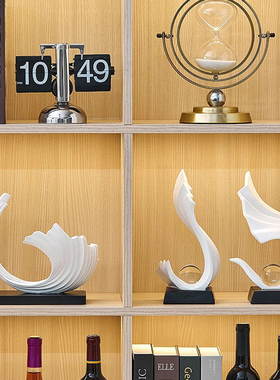 酒柜装饰品摆件轻奢高档简约艺术高级感客厅电视S柜办公室风生水