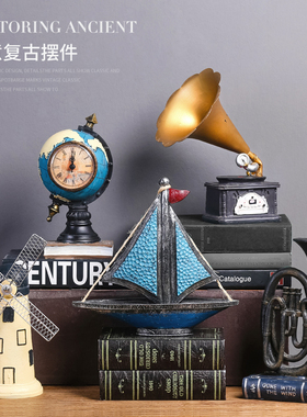 创意复古家居客厅电o视柜玄关酒柜装饰书柜酒店办公桌面置物架摆