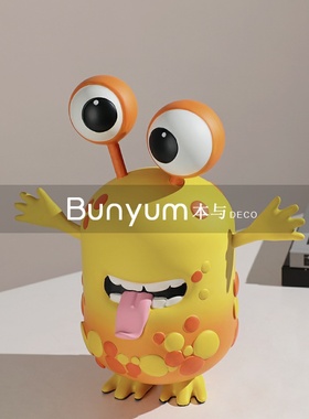卡通抽象搞怪雕塑m摆件样板间儿童房电视柜软装创意动物工艺品