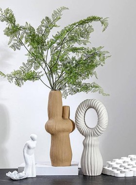 简约创意陶瓷花器m摆件样板间客厅酒店售楼处展示厅装饰摆放