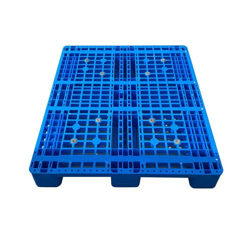 HDPE全新料1012强荷载塑料卡板 带钢管网格蓝色塑料川字型托盘 - 图3